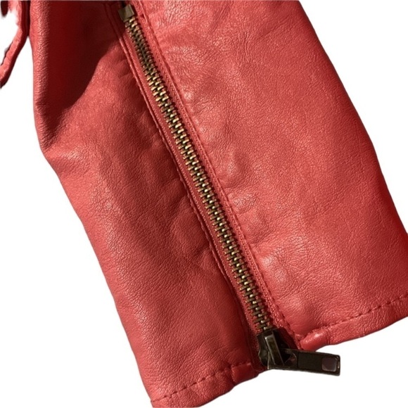 GUESS pink crop faux leather jacket XS - Picture 8 of 11